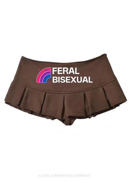 Feral Bisexual Pride Y2K Mini Pleated Skirts Cherrykitten