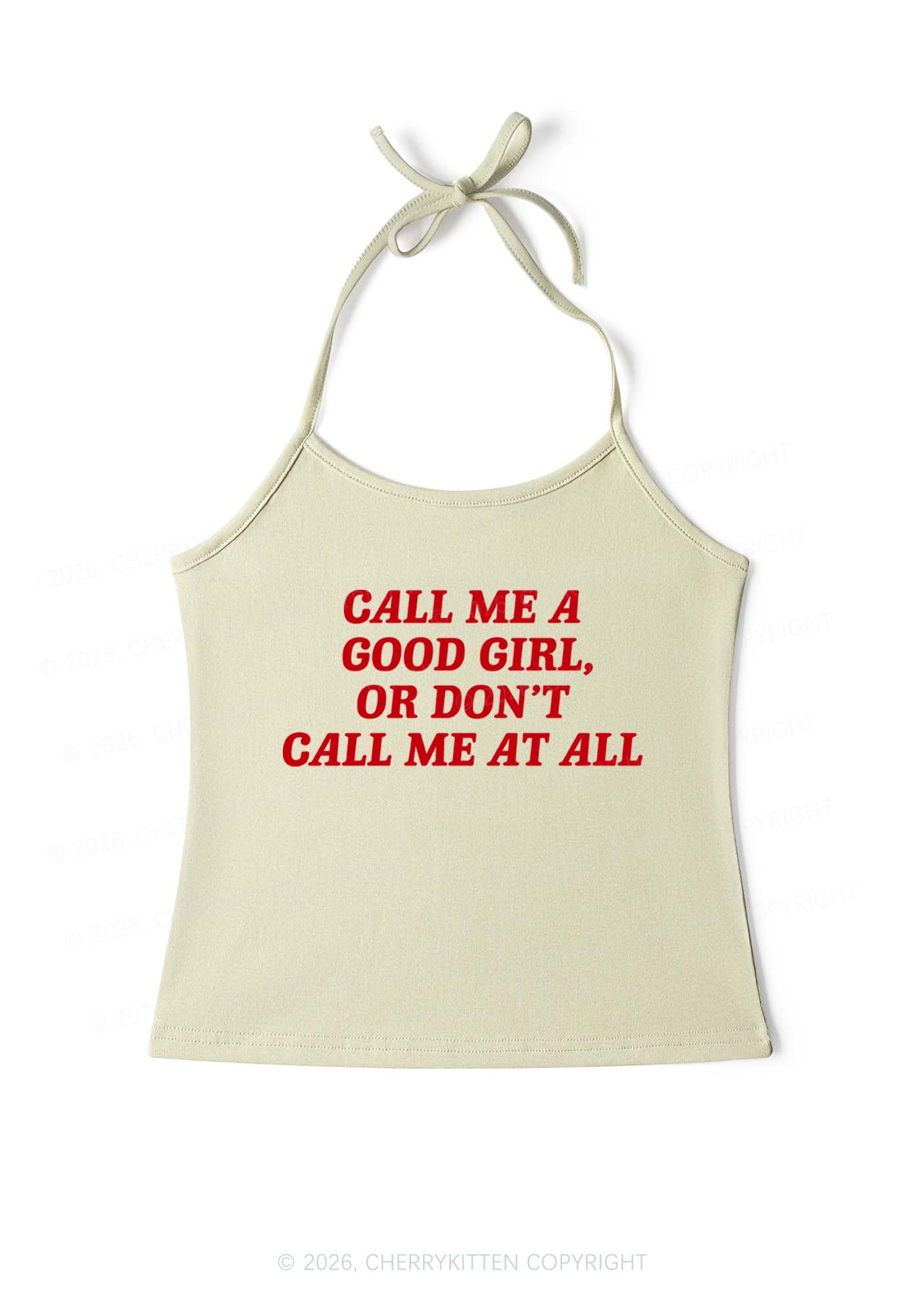 Call Me Good Girl Y2K Halter Neck Cami Cherrykitten