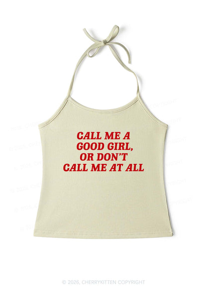Call Me Good Girl Y2K Halter Neck Cami Cherrykitten