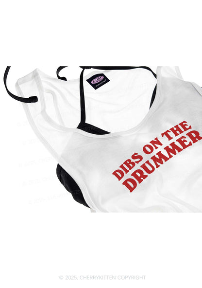 Dibs On The Drummer Y2K Sheer Boyfriend Tank Cherrykitten