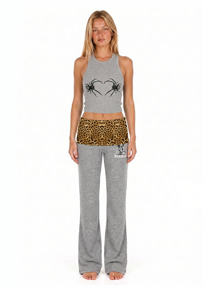 Brown Leopard Y2K Print Foldover Waistband Cherrykitten