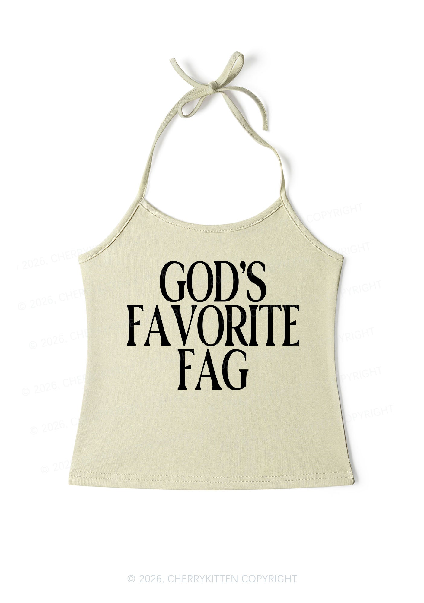 Gods Favorite Fag Pride Y2K Halter Neck Cami Cherrykitten
