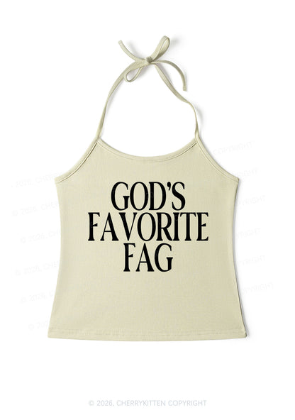 Gods Favorite Fag Pride Y2K Halter Neck Cami Cherrykitten