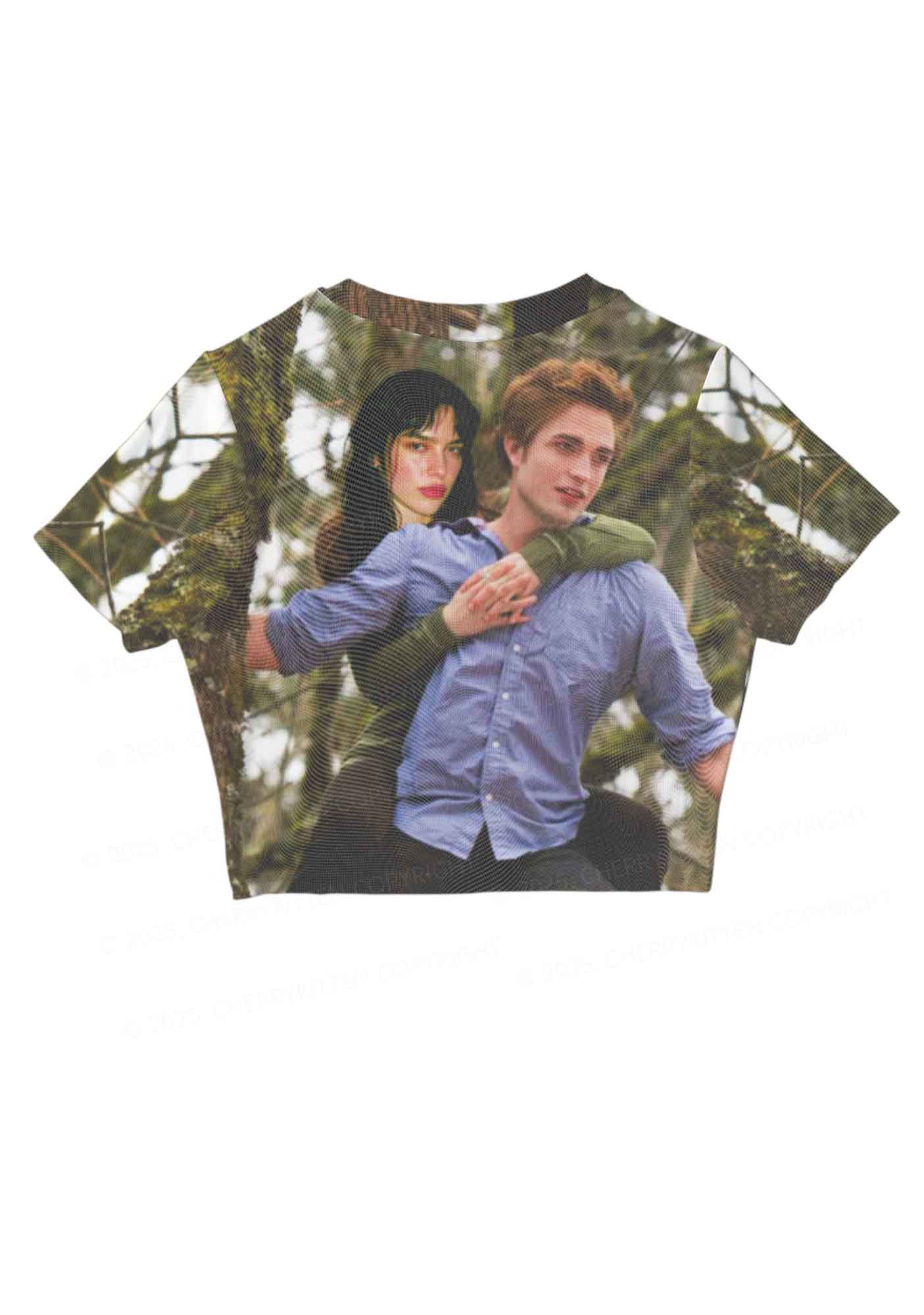 Custom Face Y2K Mesh Crop Top Cherrykitten