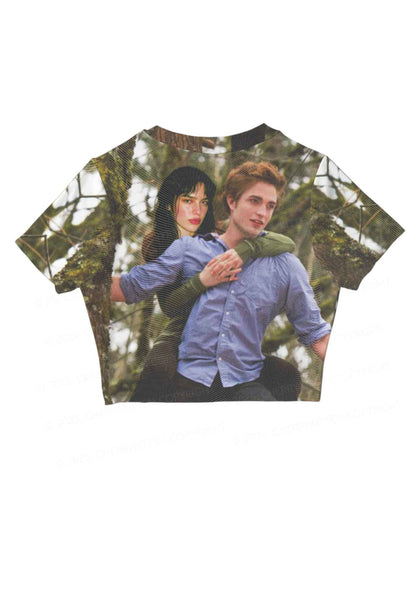 Custom Face Y2K Mesh Crop Top Cherrykitten