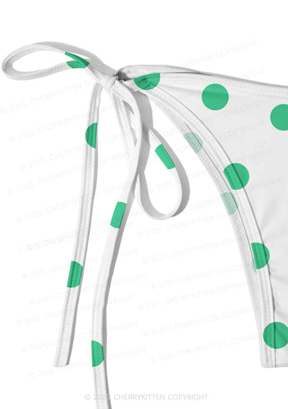 Green Dots Y2K Print Bikini Set Cherrykitten