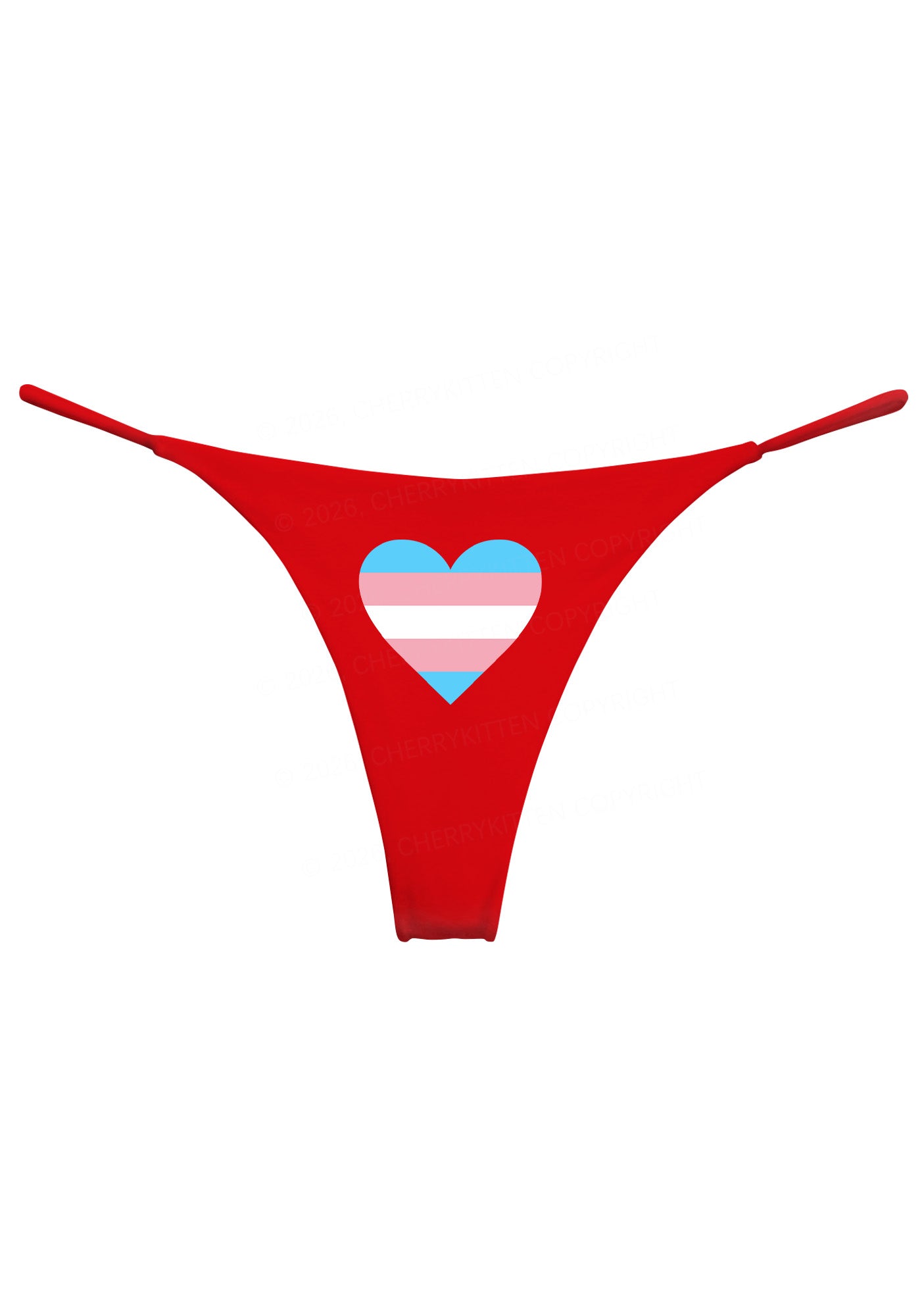 Trans Heart Pride Y2K Bikini String Thong Cherrykitten
