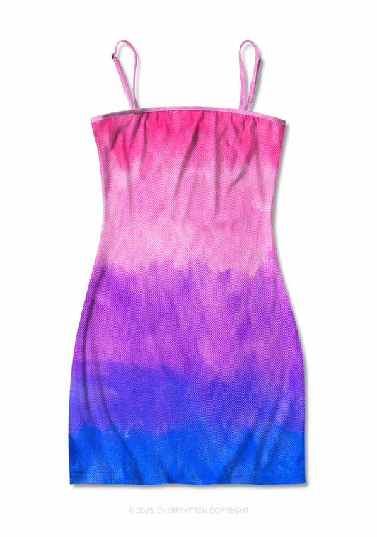 Bisexual Pride Y2K Print Slip Dress Cherrykitten