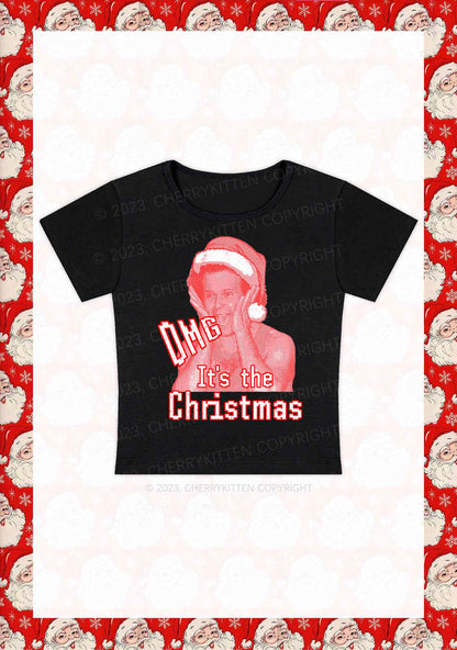 OMG It's The Christmas Y2K Baby Tee Cherrykitten