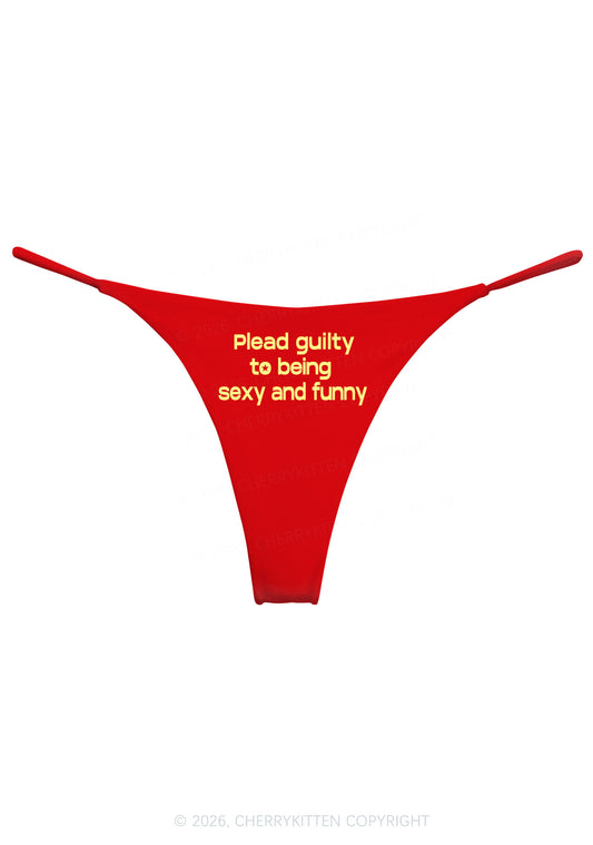 Plead Guilty To Being Funny Y2K Bikini String Thong Cherrykitten