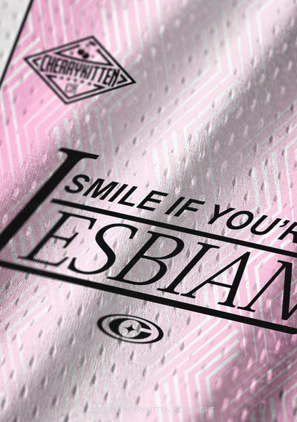 Smile If You Are Lesbian Pride Y2K Sport Jersey Tank Cherrykitten