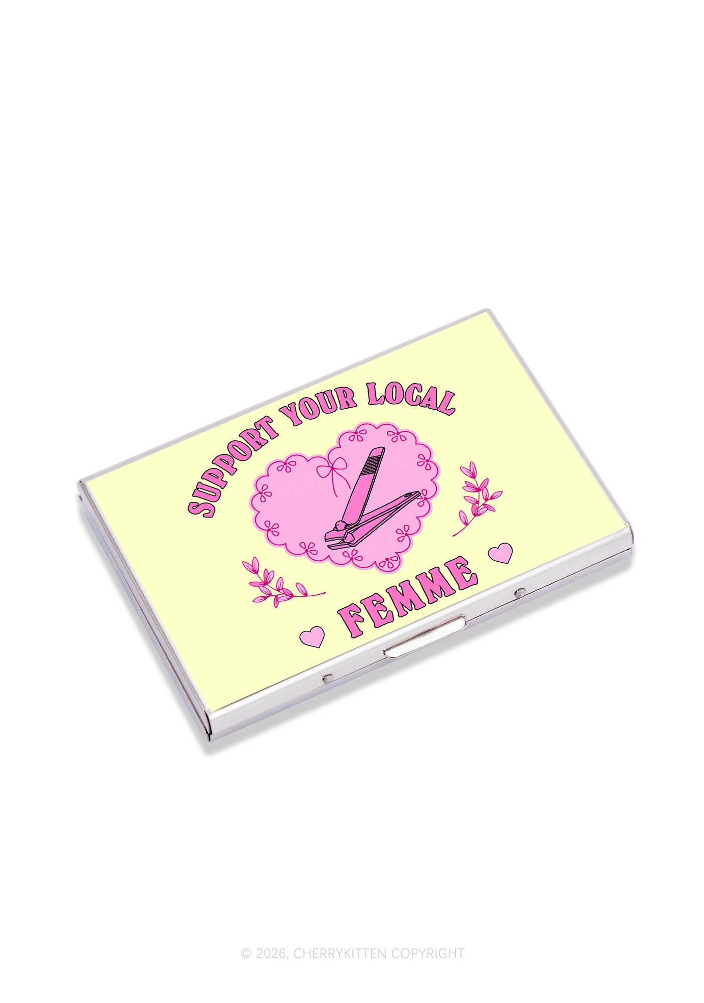 Support Your Local Femme Pride Y2K Mirror Cigarette Case Cherrykitten