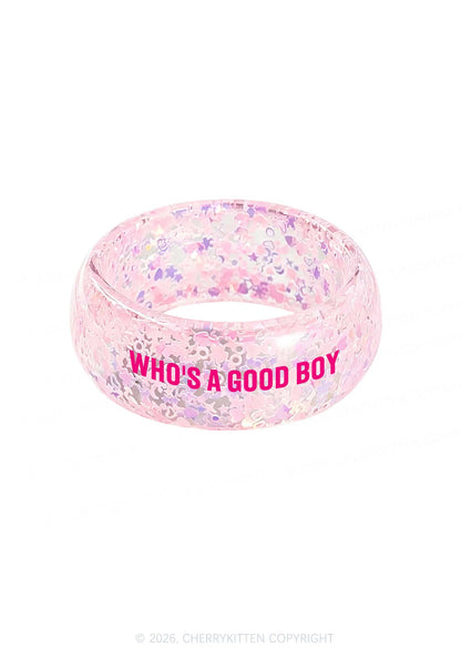 Whos A Good Boy Y2K Cuff Bangle Cherrykitten