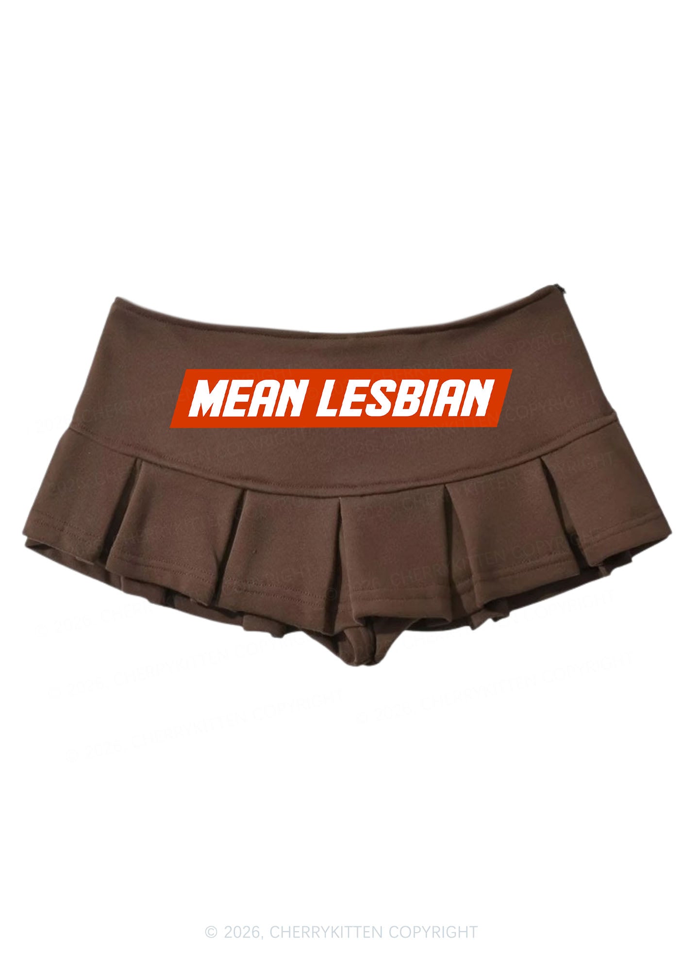 Mean Lesbian Pride Y2K Mini Pleated Skirts Cherrykitten
