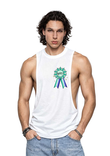 Medal For Gay Pride Y2K Men Muscle Side Cutoff Tank Top Cherrykitten