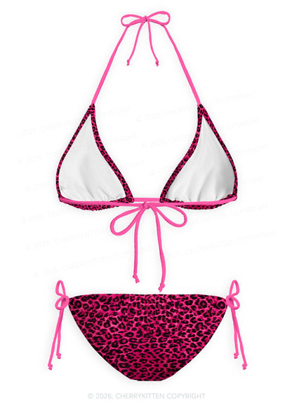 Cxmslxt Hot Pink Leopard Y2K Print Bikini Set Cherrykitten