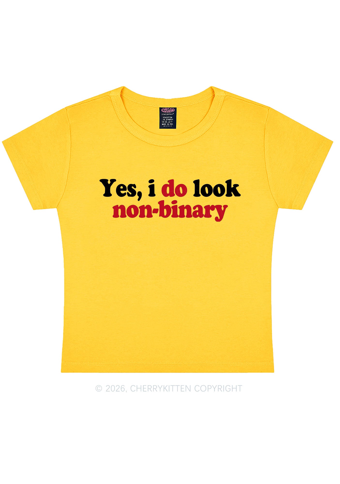 I Do Look Nonbinary Pride Y2K Baby Tee Cherrykitten