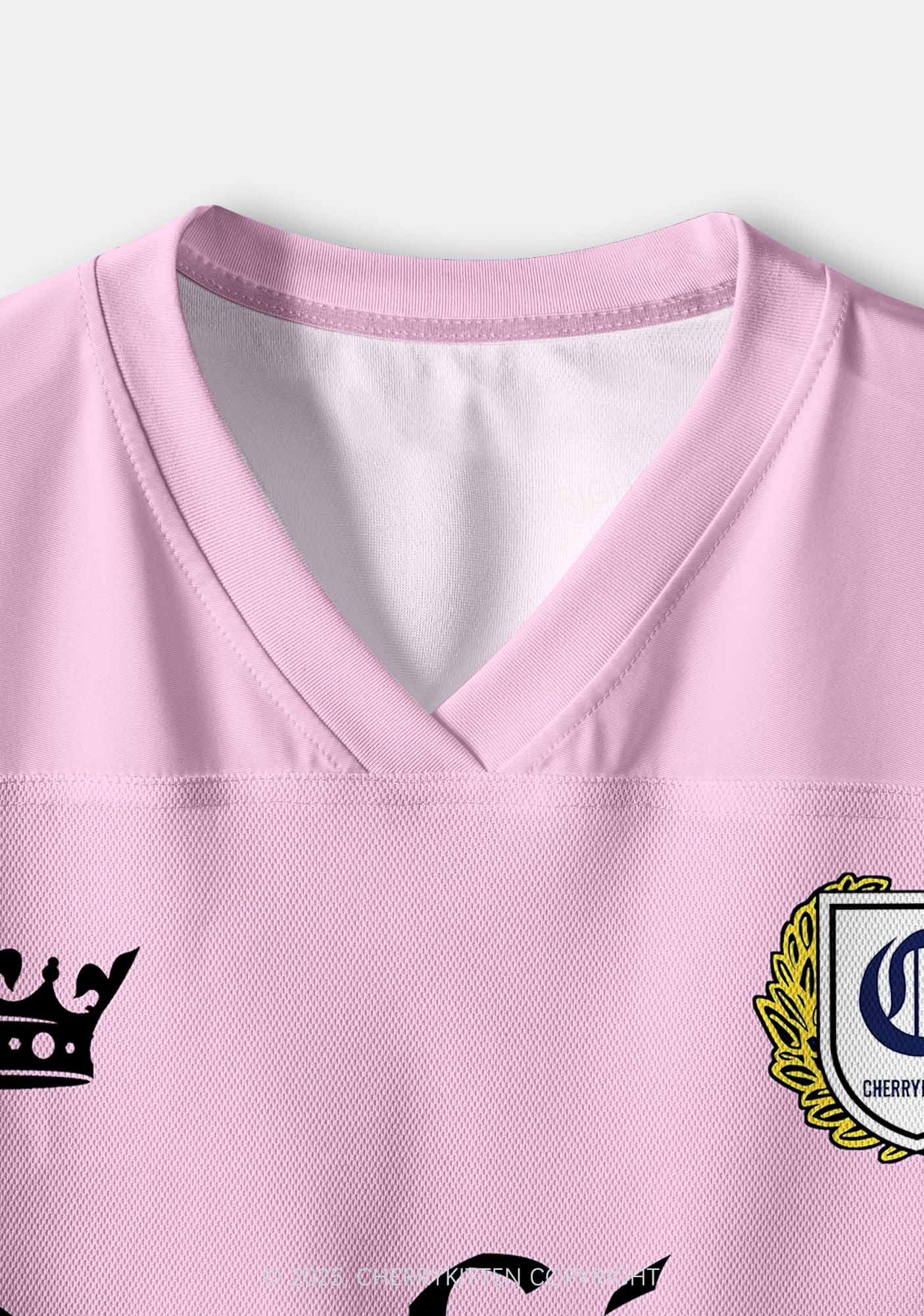 Custom Lightpink Lesbian Princess Pride Y2K Crop Sport Jersey Shirts Cherrykitten