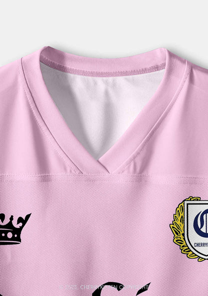 Custom Lightpink Lesbian Princess Pride Y2K Crop Sport Jersey Shirts Cherrykitten