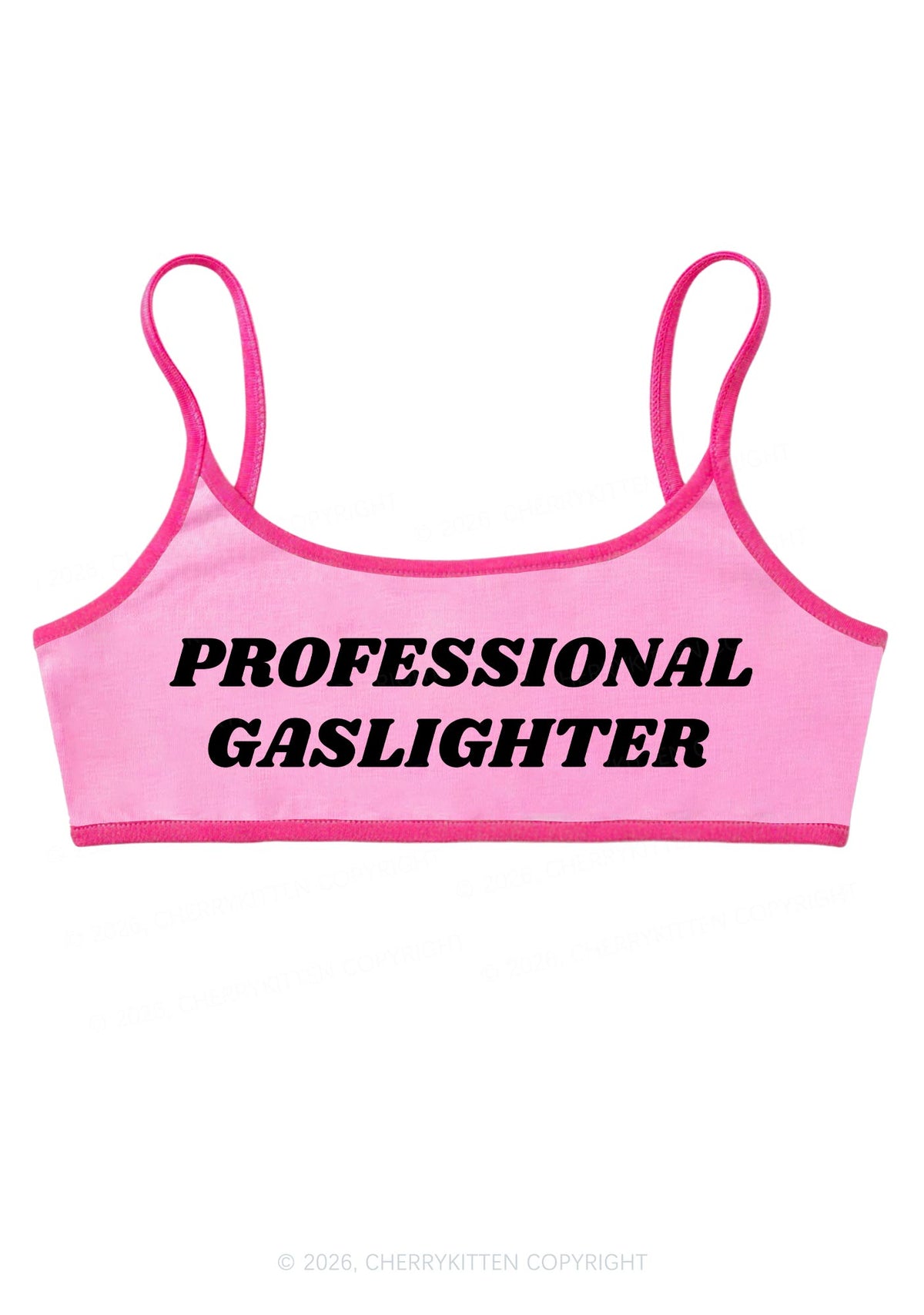 Professional Gaslighter Y2K Super Crop Cami Cherrykitten