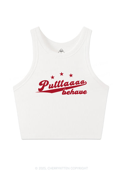 Putttaaaa Behave Y2K Crop Tank Top Cherrykitten