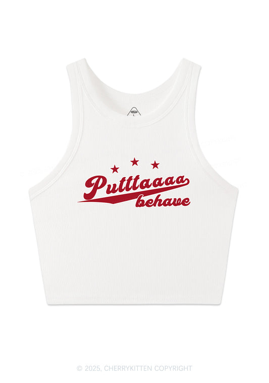 Putttaaaa Behave Y2K Crop Tank Top Cherrykitten