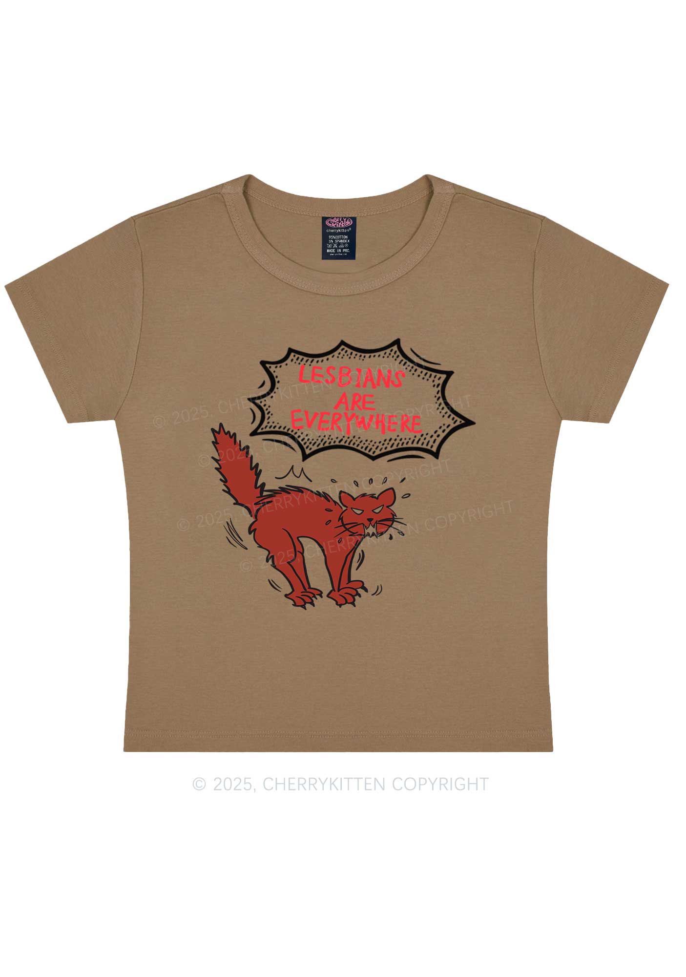 Lesbians Are Everywhere Y2K Baby Tee Cherrykitten