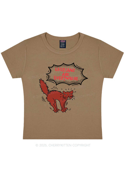 Lesbians Are Everywhere Y2K Baby Tee Cherrykitten
