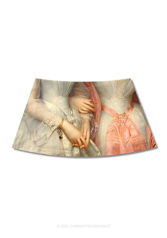 Sapphic Hands Pride Y2K Print Mini Skirt Cherrykitten