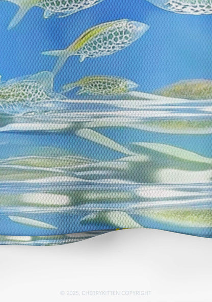 Custom Undersea Fish Y2K Crop Sport Jersey Shirts Cherrykitten
