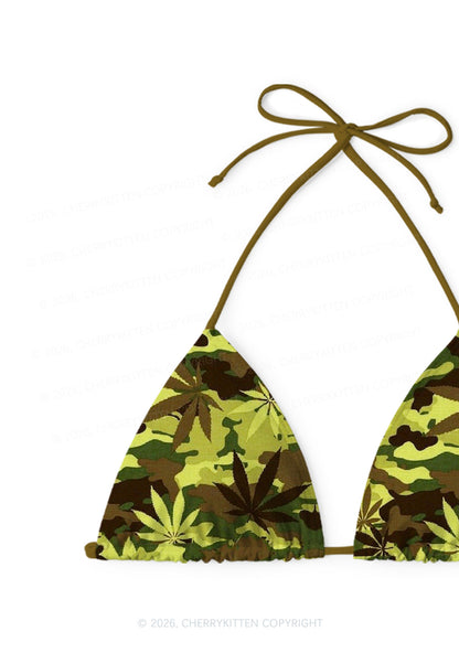 Camouflage Leaf Y2K Print Bikini Set Cherrykitten