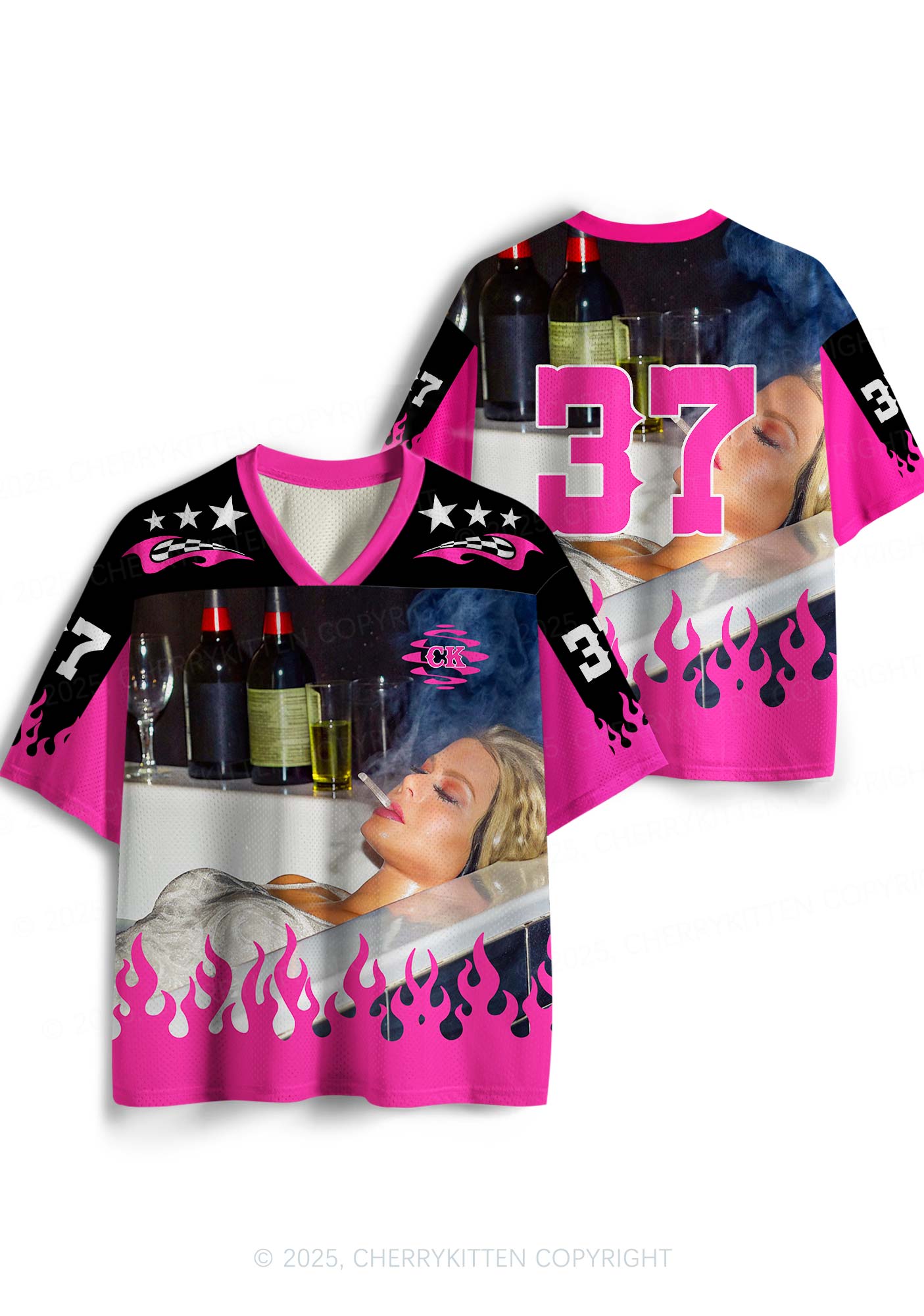 Custom Smoking Woman Y2K Sport Jersey Shirts Cherrykitten