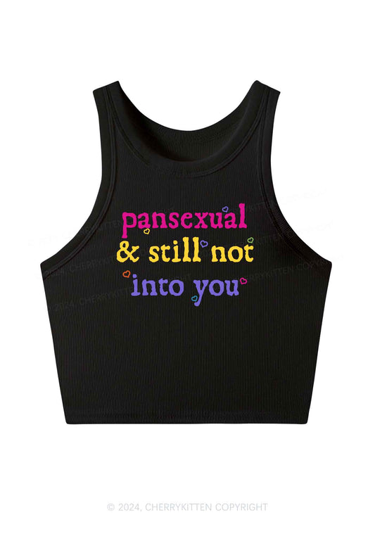 Pansexual Not Into You Y2K Crop Tank Top Cherrykitten