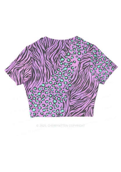 Lavender Zebra Y2K Mesh Crop Top Cherrykitten