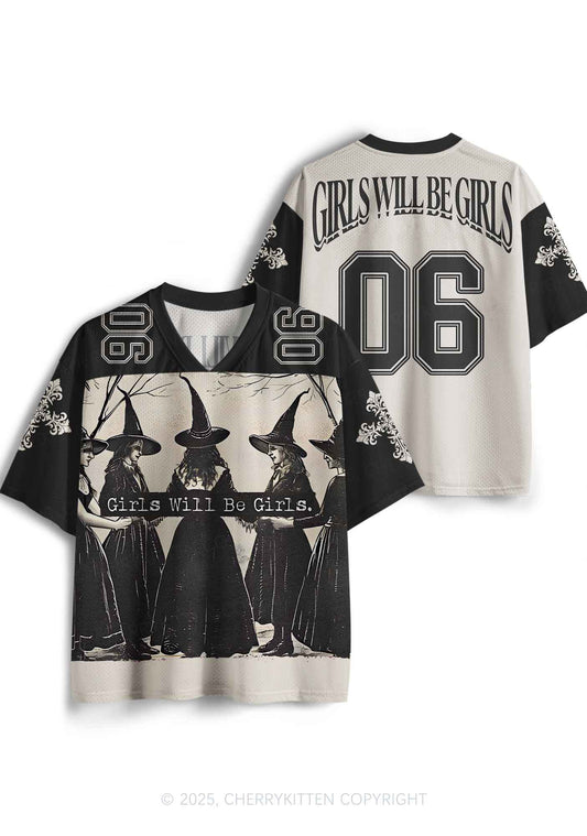Custom Halloween Girls Will Be Girls Y2K Sport Jersey Shirts Cherrykitten