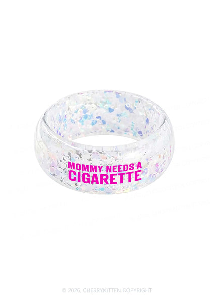 Mommy Needs A Cigarette Y2K Cuff Bangle Cherrykitten