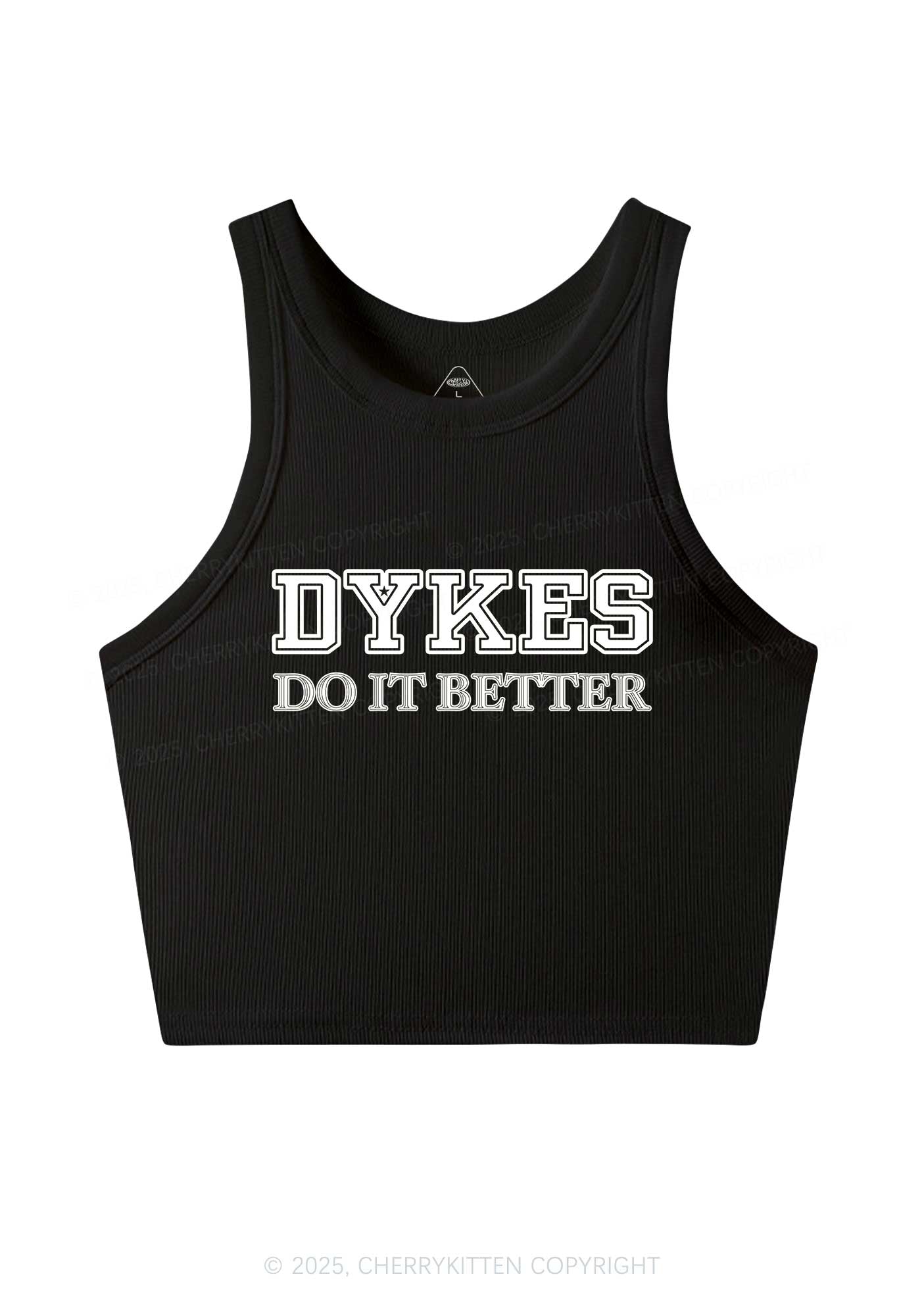 Dykes Do It Better Pride Y2K Crop Tank Top Cherrykitten