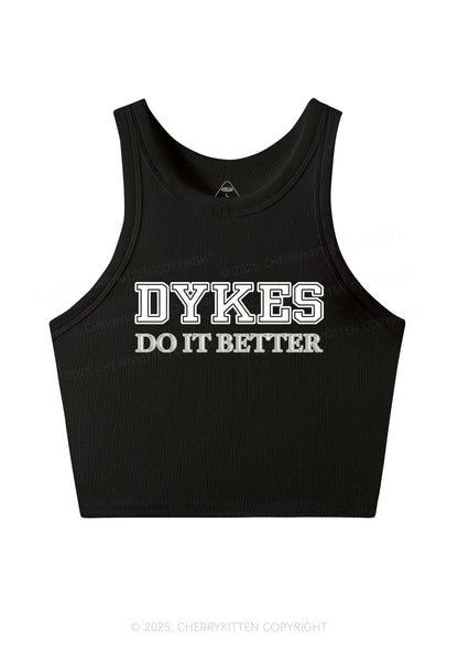 Dykes Do It Better Pride Y2K Crop Tank Top Cherrykitten