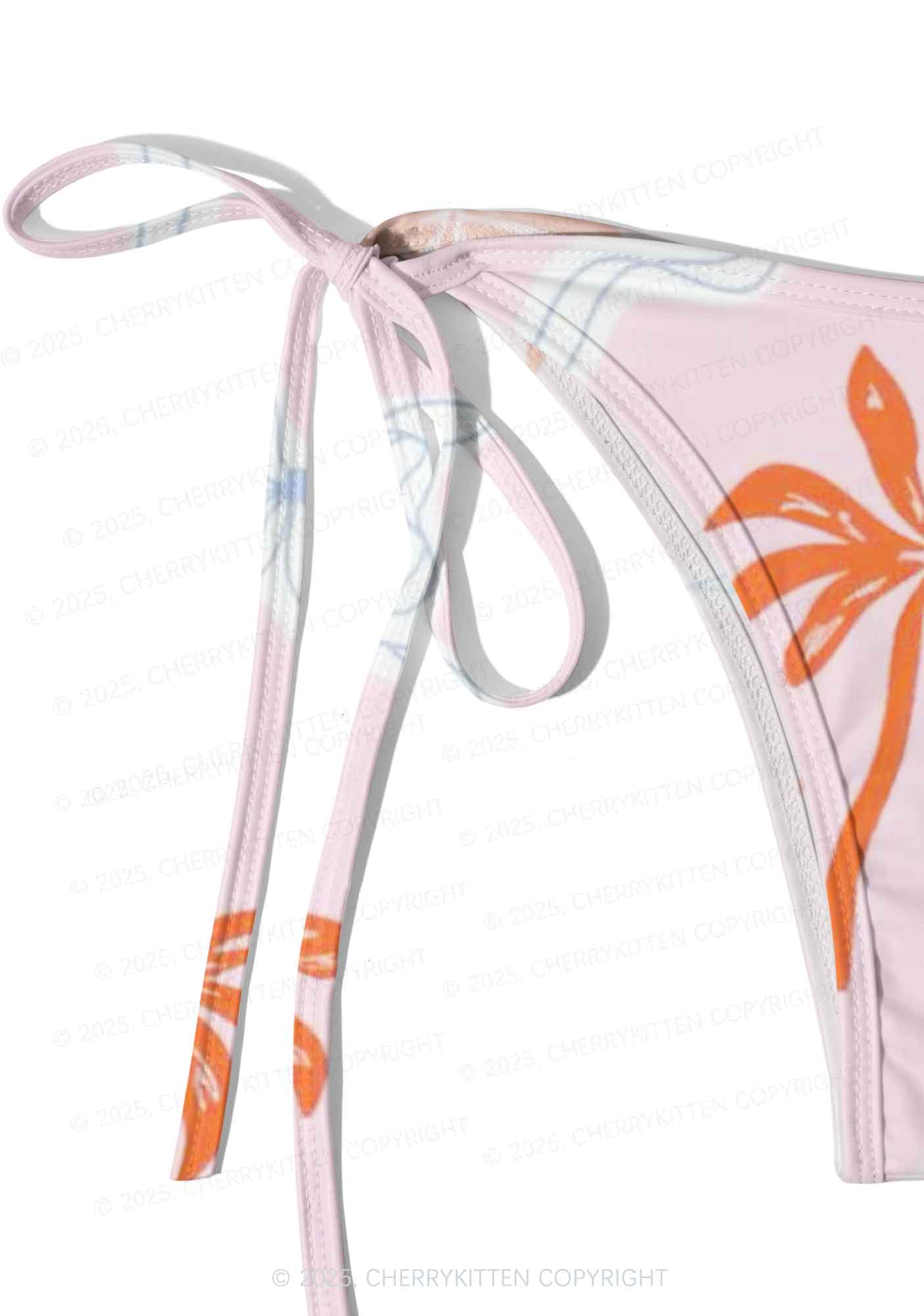 Pink Palm Y2K Print Bikini Set Cherrykitten