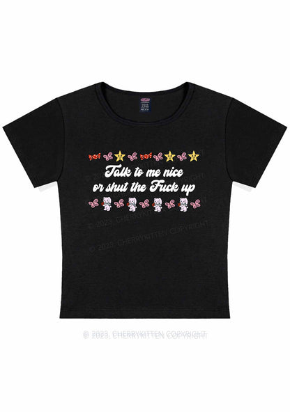 Talk To Me Nice Y2K Baby Tee Cherrykitten