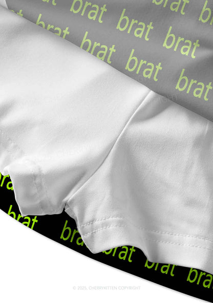 Green Brat Y2K Print Mini Skirt Cherrykitten