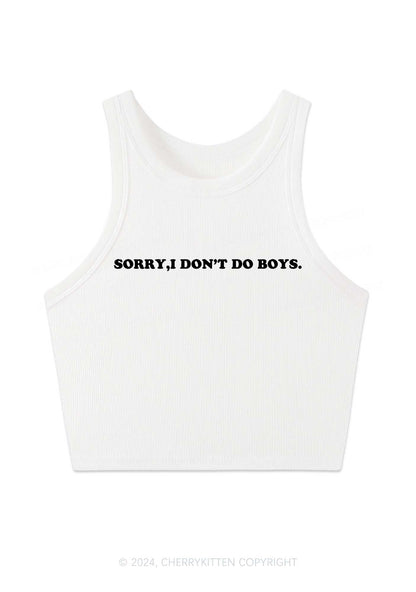 Sorry I Don't Do Boys Y2K Crop Tank Top Cherrykitten