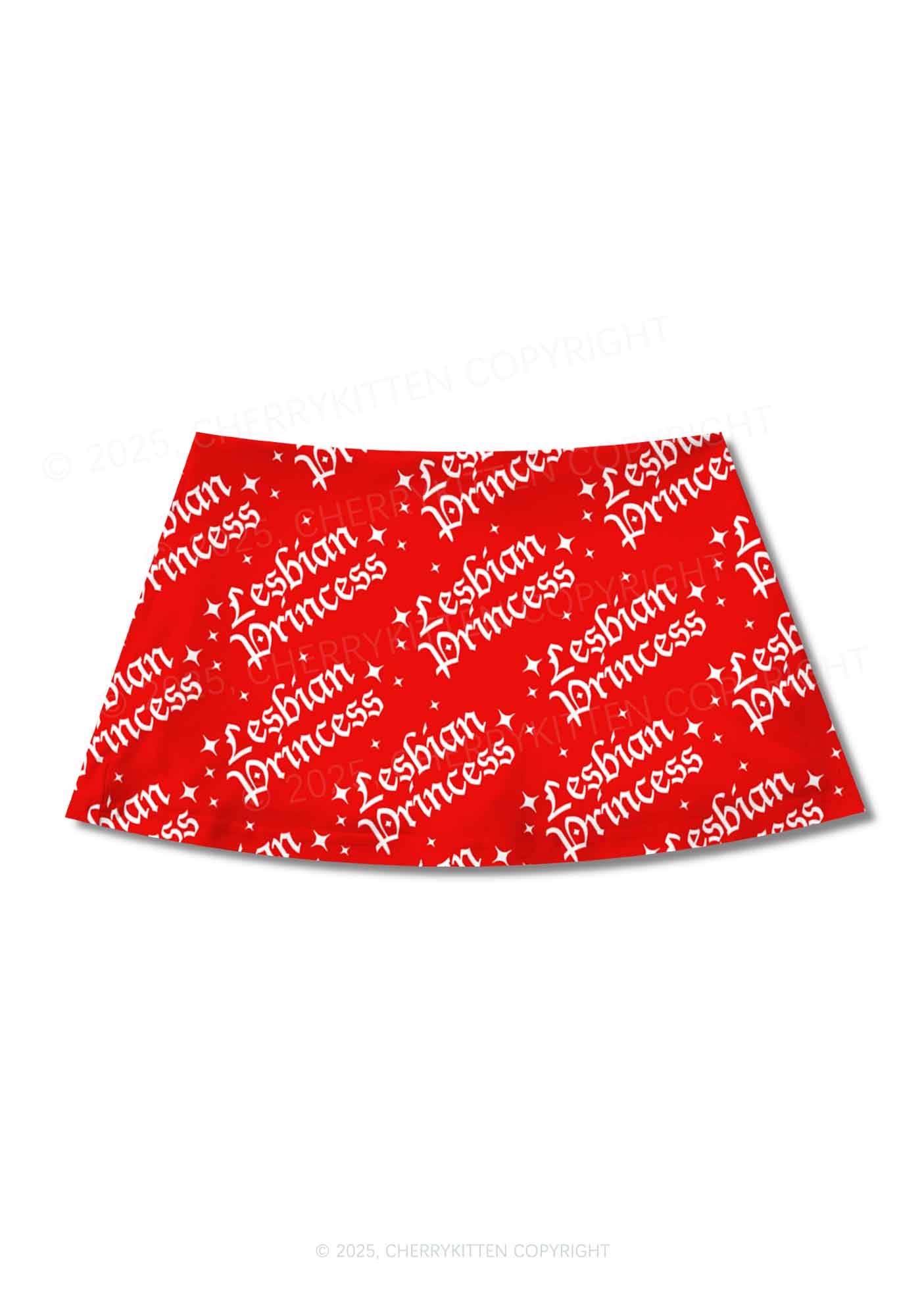 Lesbian Princess Pride Y2K Print Mini Skirt Cherrykitten
