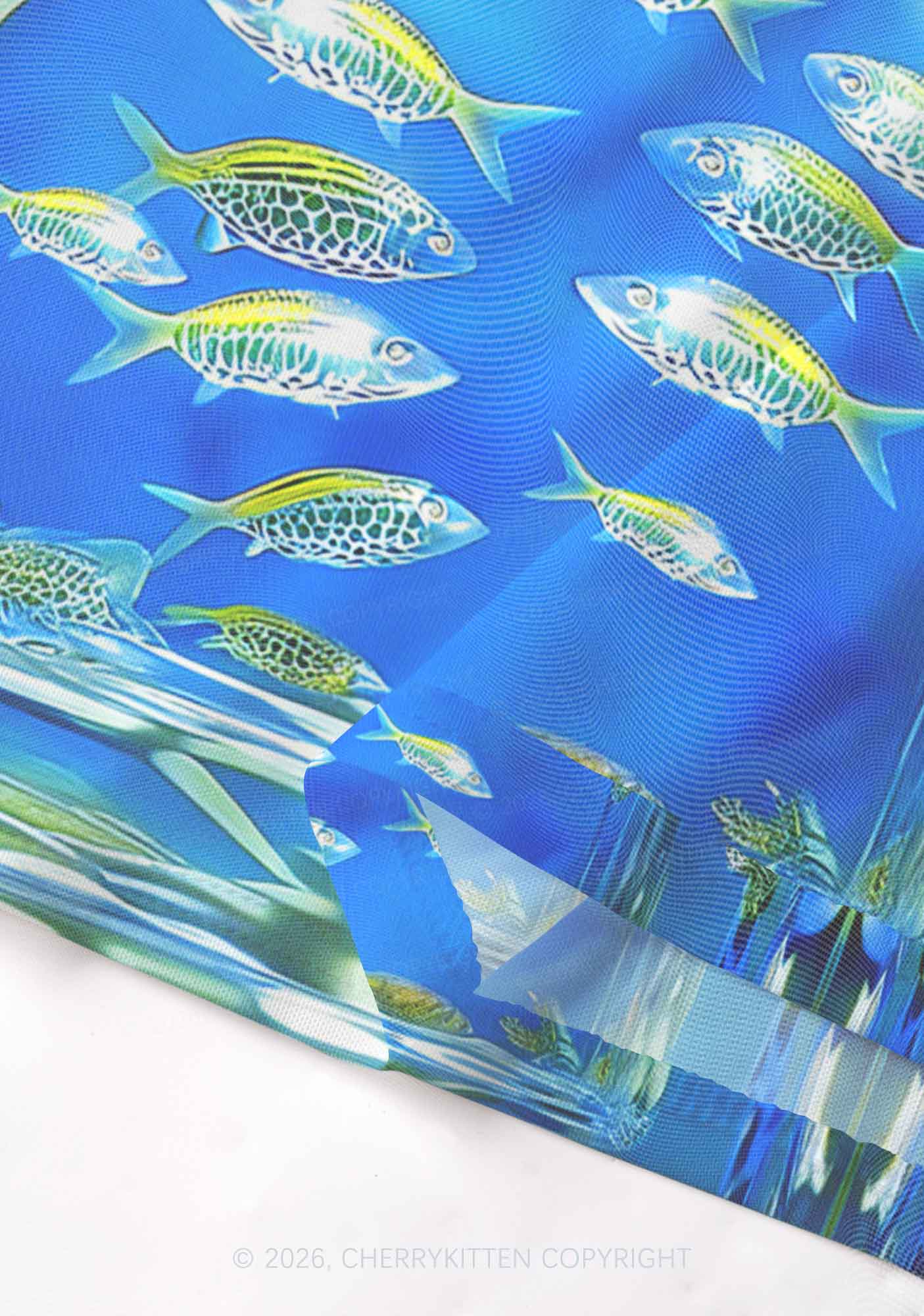 Undersea Fish Y2K Mesh Muscle Tank Cherrykitten