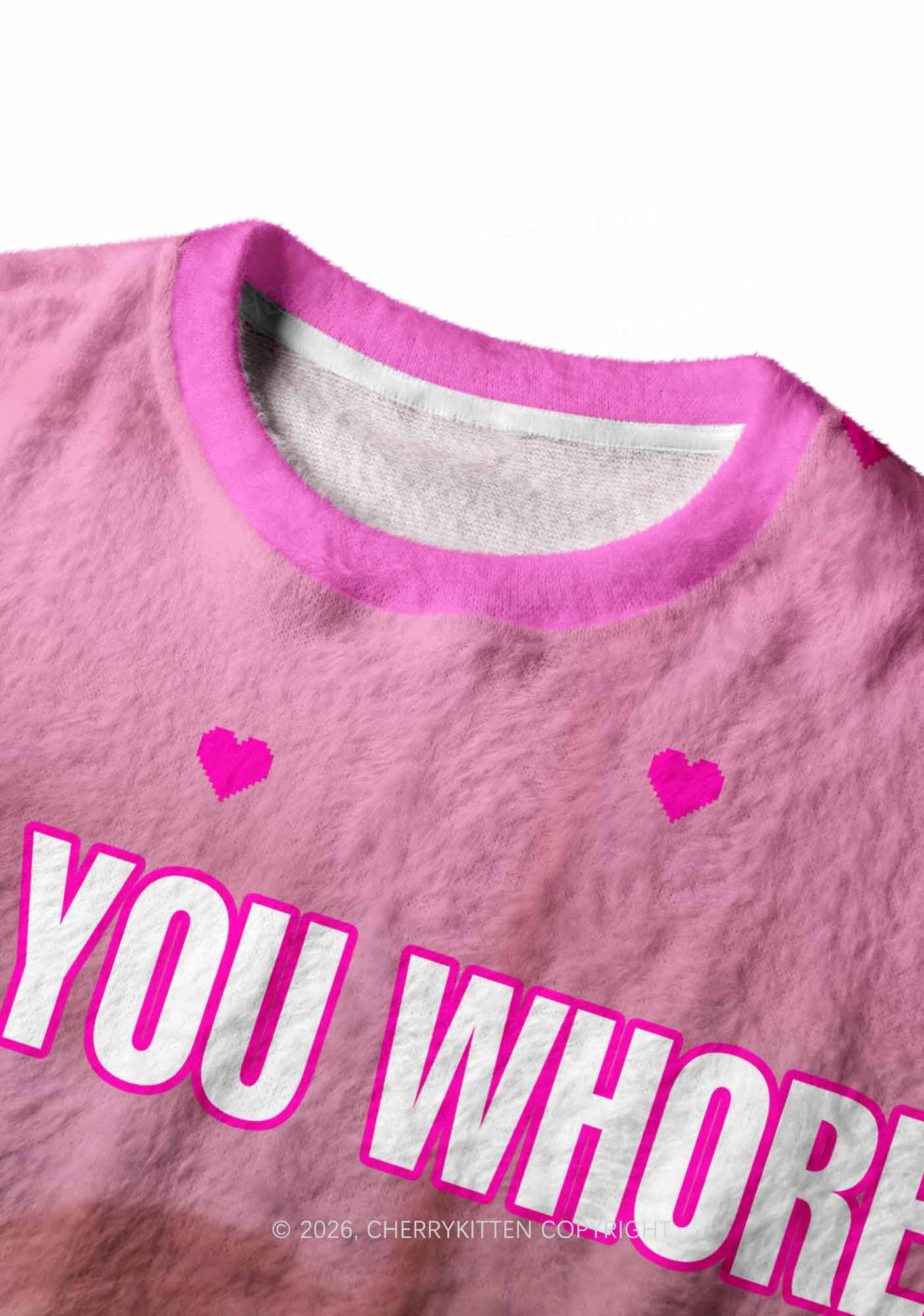 Boo You Hore Y2K Knit Sweatshirt Cherrykitten