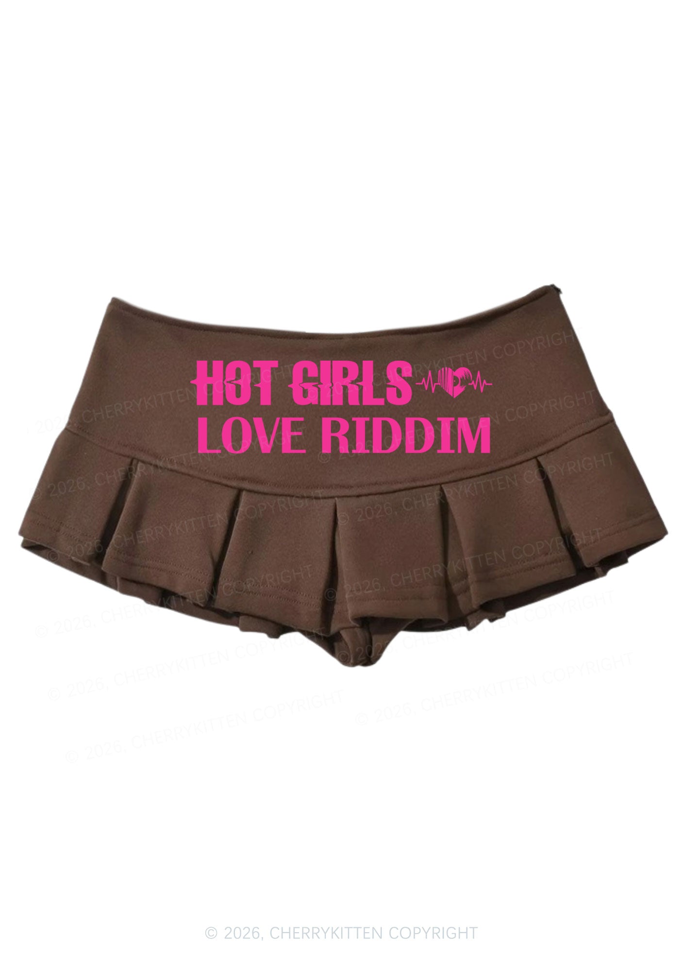 Hot Girls Love Riddim Y2K Mini Pleated Skirts Cherrykitten