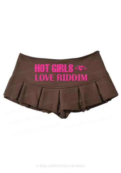 Hot Girls Love Riddim Y2K Mini Pleated Skirts Cherrykitten