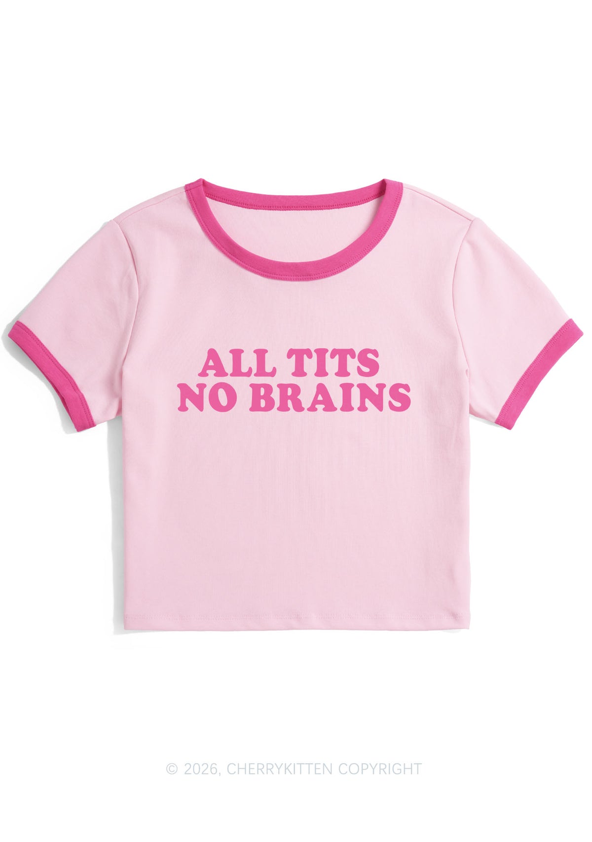 All Txts No Brains Y2K Ringer Tee Cherrykitten