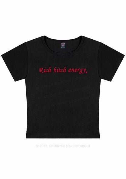 Rich Bxxch Energy Y2K Baby Tee Cherrykitten