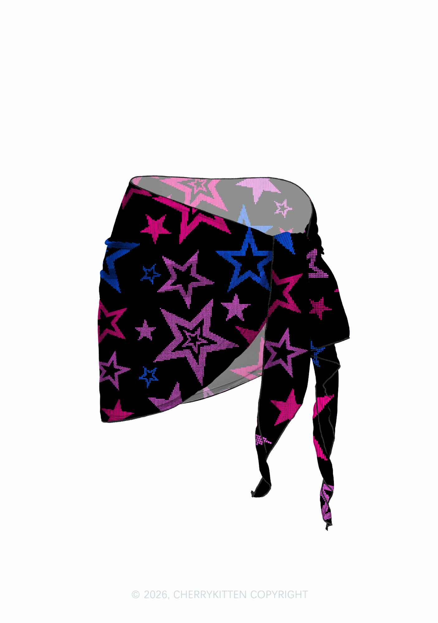 Bisexual Star Pride Y2K Print Bikini Set Cherrykitten